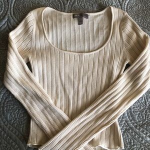 ASOS design scoop neck long sleeve cropped sweater